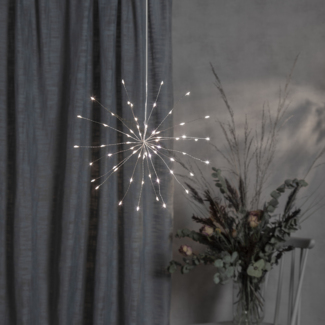 Star Trading Dekoration Firework, Hängelampe, LED, Timer, Tageslicht, Batterie, Innenraum, 26 cm