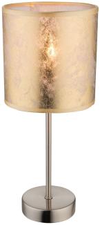 LED Tischleuchte, Textil gold, nickel, H 35 cm