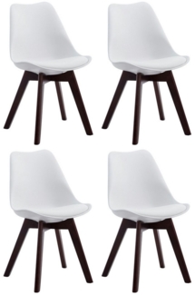 TPFLiving Besucherstuhl Bornova Two (Pflegeleichte Oberflächen & robuste Materialien, 4 St), Maße (TxBxH): 55 x 48 x 84 cm - Farbe: weiß