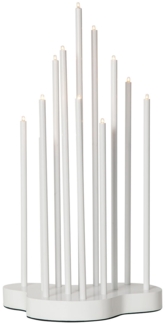 Kerzenleuchter -Buzz', 12-flammig, Metall, Holz, weiß, 43cm