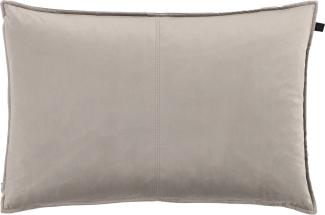 Overseas Middlestitch Samtkissen, 100% Polyester in Smoke, 40x60 cm