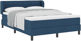 vidaXL Boxspringbett mit Matratze mit Kopfteil Blau 140 x 200 cm Stoff 3339967