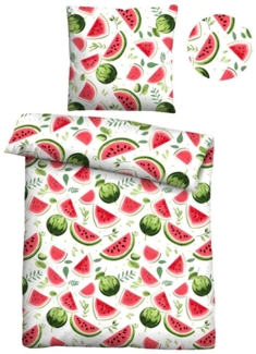 Traumhaft schlafen - Castell - Markenbettwäsche Baumwoll Renforce Bettwäsche 0040798 WASSERMELONE, rot, 1x 135x200 cm + 1x 80x80 cm