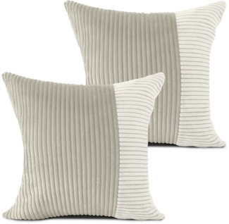 Amilian Kissenbezüge - 2er Set Kissenbezug - Zierkissenbezüge - Bezug für Dekokissen, (2 Stück), 40x40 cm Cord-Optik - Kissenhüllen, Bezüge, Sofabezüge