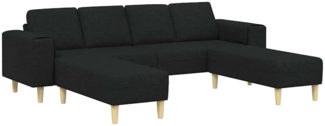 vidaXL Sofa Set Schwarz Stoff 3335114