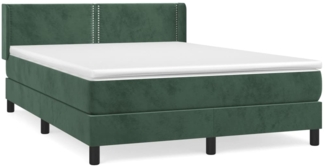 vidaXL Boxspringbett mit Matratze Dunkelgrün 140x190 cm Samt 3130898