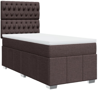vidaXL Boxspringbett mit Matratze Dunkelbraun 80x200 cm Stoff 3291505