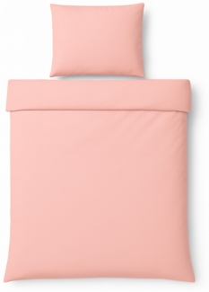 Mikrofaser-Bettwäsche 135 x 200 cm mit verdecktem Reißverschluss - einfarbiges Design Rosa