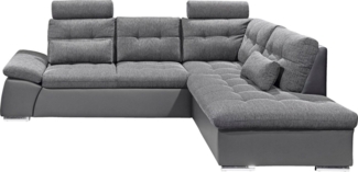 ED EXCITING DESIGN Ecksofa Jakarta L-Form, mit Bettfunktion, Kopfstützen, Nierenkissen etc.