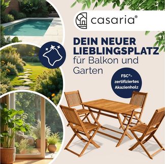 Casaria Gartenlounge-Set, (5-tlg), Gartenmöbel Set FSC®-zertifiziert Neues Modell 2026 1Tisch & 4 Stühle