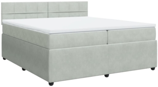 vidaXL Boxspringbett mit Matratze Hellgrau 200x200 cm Samt 3287830