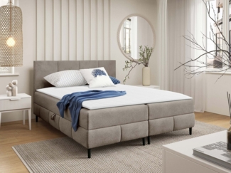 MIRJAN24 Boxspringbett Box Best 2 (mit zwei Bettkästen), Polsterkopfteil, 120/140/160/180/200x200 cm