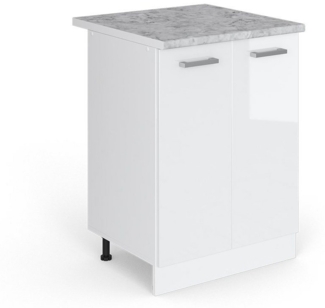Vicco Küchenschrank R-Line Küchenzeile Hängeschrank Unterschrank Küchenschränke Küchenunterschrank Arbeitsplatte, Möbel verfügbar in anthrazit und weiß (weiß mit Arbeitsplatte, Unterschrank 60 cm)