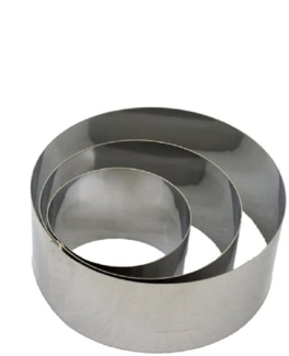 Lares Dessertring/Tortenring mit Ausdrückhilfe - Durchmesser: ca. 10cm, Höhe: ca. 4,5cm - aus Edelstahl - Made in Germany