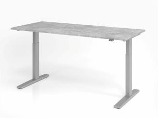 Sitz-Steh-Schreibtisch elektrisch 180x80cm Beton/Silber