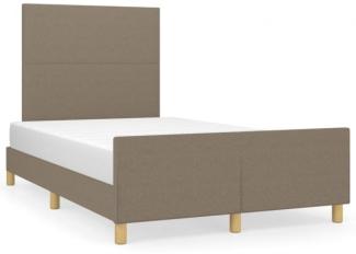 vidaXL Polsterbett mit hohem Kopfteil Stoff Taupe 120x200 cm