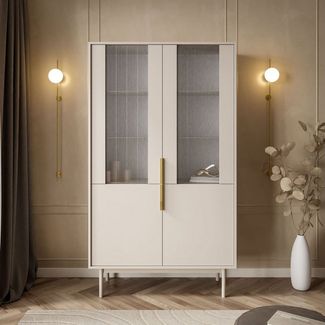 Lookway Standvitrine MIRACLE elegante Glasvitrine für stilvolles Wohnzimmer Breite: 104 cm