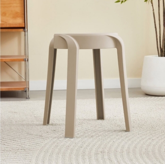 HOME DELUXE Hocker stapelbar NIVO – Beige, 6er Set