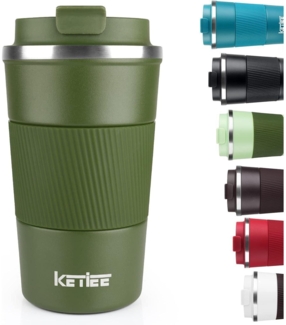 KETIEE Kaffeebecher to go 510ml Thermobecher Kaffee-to-go Olivgrün 1 Stück