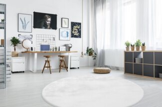 Arte Espina Fellteppich Rabbit 100, rund, Höhe: 45 mm, Kunstfell, Kaninchenfell-Haptik, supersoft, Hochflorteppich