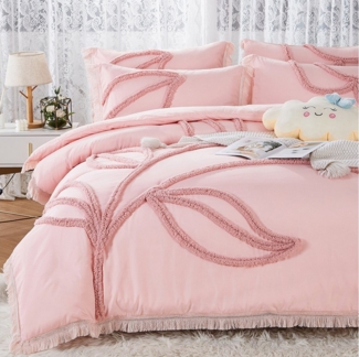 wohnTRAUM24 Bettwäsche Bettwäsche,Getuftet Boho Bettwäsche-Set 135x200cm,200x200cm, Böhmen Bettbezug mit Reißverschluss und Kissenbezug 80x80cm