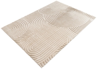 riess-ambiente Designteppich ART DECO 230x160cm beige · Kurzflor-Teppich mit Hoch-Tief-Effekt, rechteckig, Höhe: 15 mm, Wohnzimmer · Indoor · 3D-Effekt · Modern · Schlafzimmer