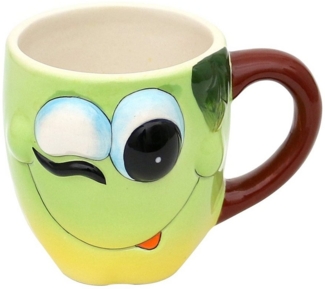 Dekohelden24 Tasse Keramik Kaffeebecher - Tasse als Apfel Größe H/Ø: 9 x 12 cm, Dolomite