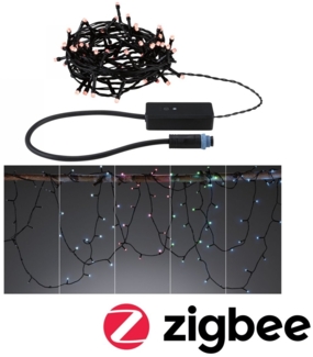 Paulmann 94642 Plug&Shine Zigbee RGB LED Lichterkette Yuna 7,4m IP44