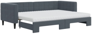 vidaXL Tagesbett Ausziehbar mit Matratzen Dunkelgrau 80x200 cm Samt 3196709