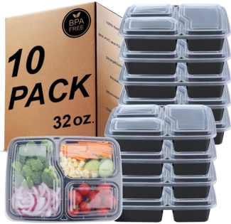 3-Fach Meal Prep Container Bento Lunch Boxen 10er Pack 32 oz
