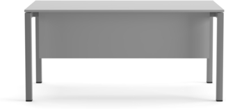 Furni24 Schreibtisch Tetra fürs Arbeitszimmer und Home Office - Großer laminierter Computertisch aus Holz, einfache Montage (160 x 80 x 75 cm, Grau)