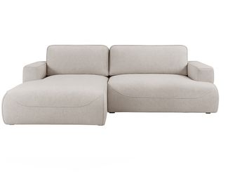 MEBLINI Schlafcouch mit Bettkasten – LUMIERE – 271x195x96cm – Links – Grau Samt - Ecksofa mit Schlaffunktion - Sofa mit Relaxfunktion und Kissen - Couch L-Form – Eckcouch