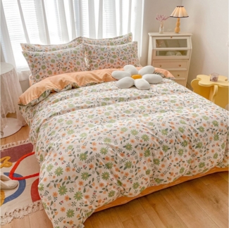 ibettertec Bettwäsche Bettwäsche Pflanzenmuster,Wende Bettwäsche Set für Allergiker Geeignet, 135 x 200,200 x 200 cm Bettbezug mit Reißverschluss und Kissenbezug 80x80 cm