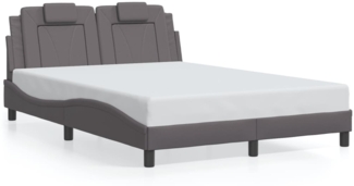 vidaXL Bettgestell "Viana" ohne Matratze Grau 120x200 cm Kunstleder 3208085