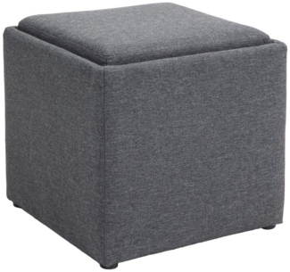 HOMCOM Sitzbank mit Stauraum, abnehmbarem Deckel, Leinenoptik (Polsterbank, 1-St, Bettbank), für Flur Schlafzimmer Wohnzimmer, 42 x 42 x 41 cm Dunkelgrau