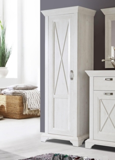 Garderobenschrank "Kashmir" Stauraumschrank 74cm pinie weiß Landhaus-Stil