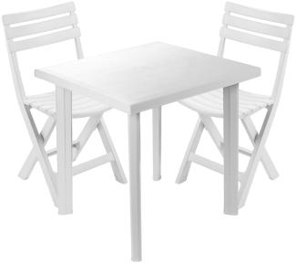 Bistro Sitzgarnitur Bistrogarnitur 3-teilig Weiß