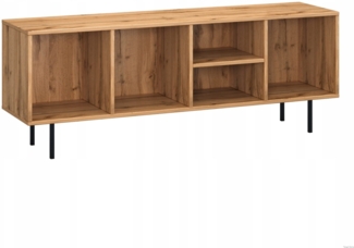 TARGET HOME TV-Bank TV-Schrank und Regal auf Metallbeinen, Wotan-Eiche – Modernes Lowboard wotan-eiche (H 53 x T 36 x B 140 cm)