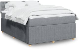 vidaXL Boxspringbett mit Matratze Hellgrau 160x200 cm Stoff 3289821