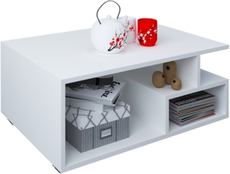 VCM Beistelltisch & Couchtisch Sulas 918603 Weiß H. 40 x B. 80 x T. 50 cm