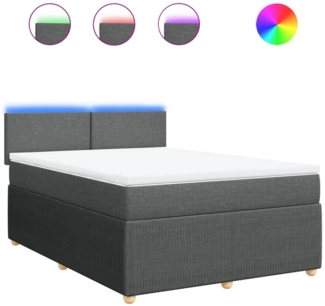 vidaXL Boxspringbett mit Matratze Dunkelgrau 160x200 cm Stoff 3289801