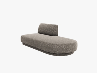 Micadoni 2-Sitzer Sitzmodul offen Miley Rechts Chenille Grau
