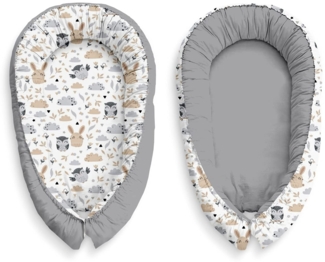 KosPu Multifunktionale Kuschelnest Babynest Kokon für Babys und Säuglinge, Nestchen, Reisebett, 100% Baumwolle, antiallergisch