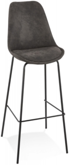 Barhocker TAO | Bequem und elegant, der Barhocker „TAO“ aus grauer Mikrofaser und schwarzen Metallbeinen ist perfekt für eine Kadima Design