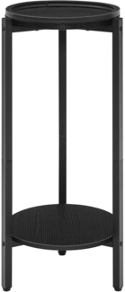 Hoobro Beistelltisch Schwarz 2-stufiger Couchtisch 30x30x72cm