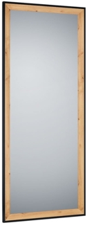 Rahmenspiegel Bianka , Glas, Holzwerkstoff , Schwarz, Holzfarben, Verspiegelt , 70 x 170 x 0 cm