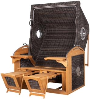 Strandkorb deVries PURE® Sailor XL - PE stone grey - Dessin 107 - inkl. Schutzhülle