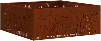 vidaXL Feuerstelle Braun 80 x 80 x 30 cm Wetterfeststahl 858929