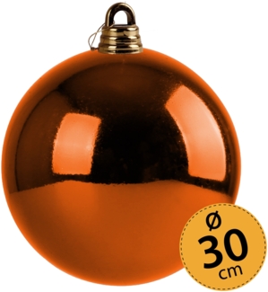 Christbaumkugel orange Weihnachtskugel ⌀ 30 cm Baumschmuck Deko-Kugel glänzend