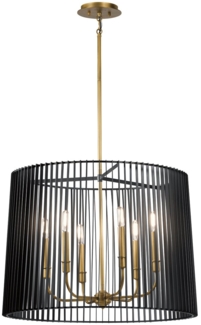 Elstead Linara Pendelleuchte 6-flammig schwarz messing